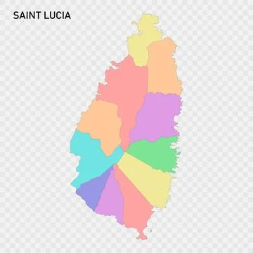 Isolated colored map of Saint Lucia with borders Stock-Illustration