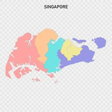 Isolated colored map of Singapore Stock Illustration