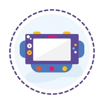 Isolated colored mobile videogame console toy icon Flat design Vector Stock Illustration