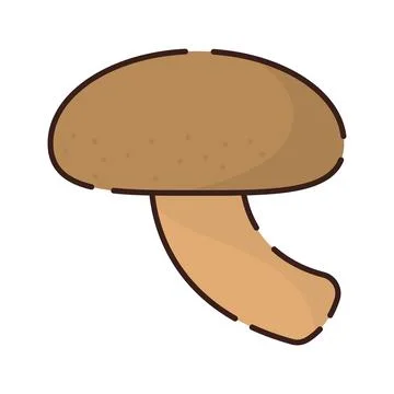 Isolated colored mushroom icon Flat design Vector Stock Illustration