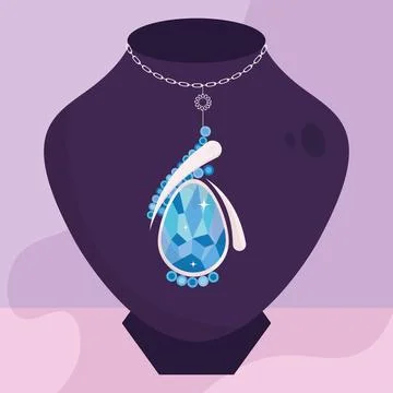 Isolated colored necklace on mannequin Vector Stock Illustration