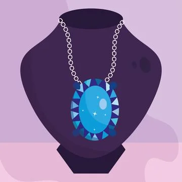 Isolated colored necklace on mannequin Vector Stock Illustration