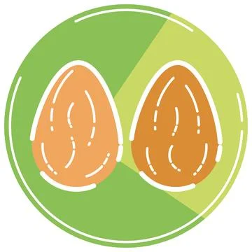 Isolated colored nut icon Flat design Vector Stock Illustration