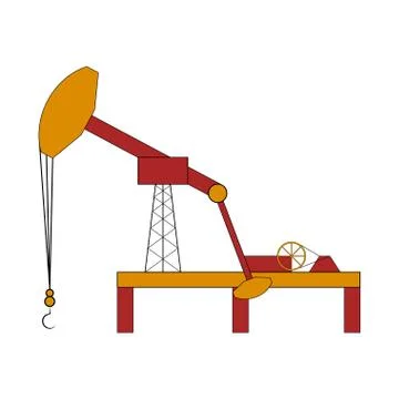 Isolated colored oil platform Stock Illustration