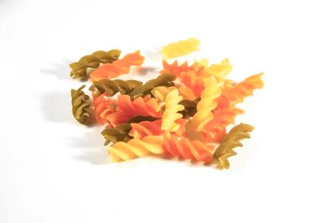 Isolated colored pasta Stock Photos