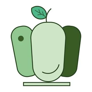Isolated colored pepper icon Flat design Vector Stock Illustration