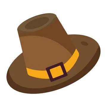 Isolated colored pilgrim hat icon Vector Stock Illustration