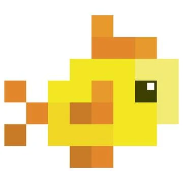 Isolated colored pixelated fish icon Vector Stock Illustration
