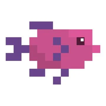 Isolated colored pixelated fish icon Vector Stock Illustration