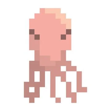 Isolated colored pixelated octopus icon Vector 스톡 일러스트