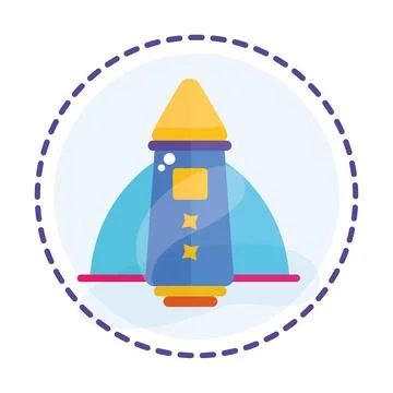 Isolated colored rocket toy icon Flat design Vector Stock Illustration