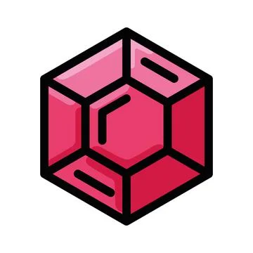 Isolated colored ruby videogame icon Flat design Vector Illustrazione stock