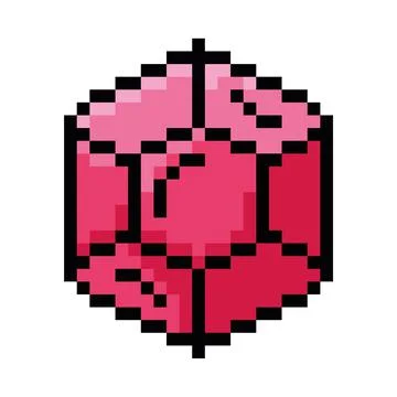 Isolated colored ruby videogame icon Pixelated style Vector Stock Illustration