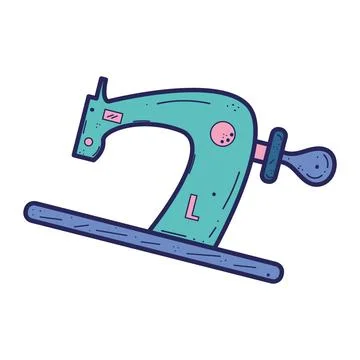 Isolated colored sewing machine sketch icon Vector Stock Illustration