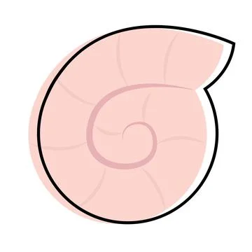 Isolated colored sketch of a sea shell icon Vector Stock Illustration