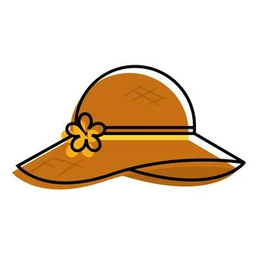 Isolated colored sketch of a summer hat icon Vector Stock Illustration