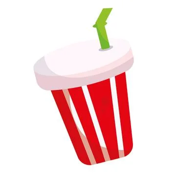 Isolated colored soda plastic cup sketch icon Vector Stock Illustration