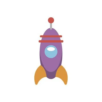 Isolated colored space rocket toy icon Flat design Vector Stock Illustration