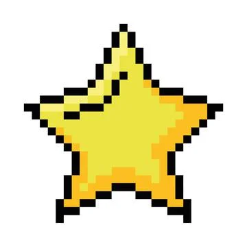 Isolated colored star shape videogame icon Pixelated style Vector Illustrazione stock