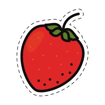 Isolated colored strawberry icon Flat style Vector Stock Illustration