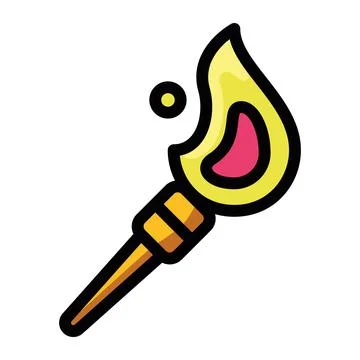 Isolated colored torch videogame icon Flat design Vector Stock Illustration