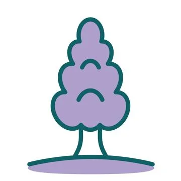 Isolated colored tree garden icon flat style Vector Stock Illustration