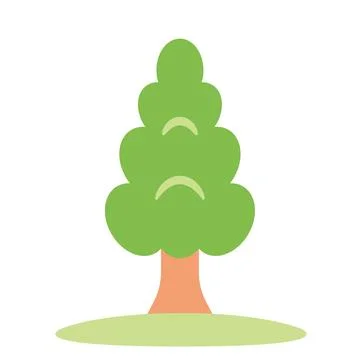 Isolated colored tree garden icon flat style Vector Stock Illustration