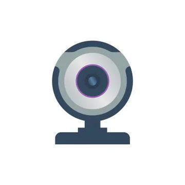 Isolated colored web camera on white background. Flat design icon. Stock Illustration