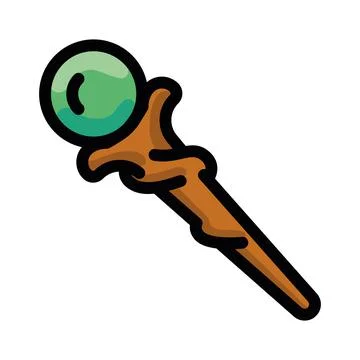 Isolated colored wizard staff videogame icon Flat design Vector Stock Illustration