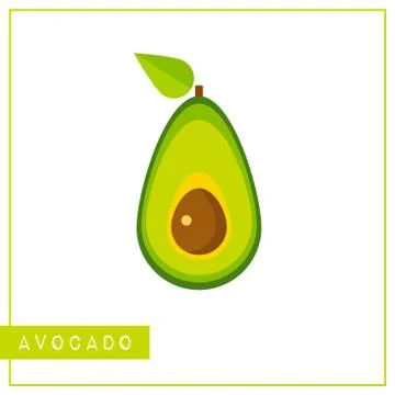 Isolated colorful avocado memory training card Illustrazione stock