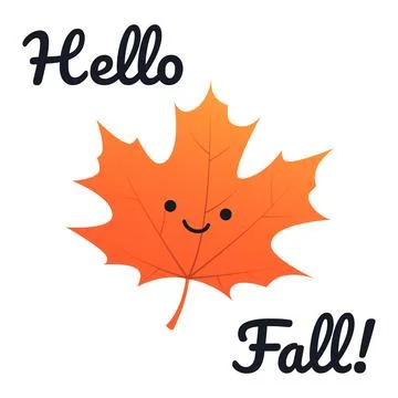 Isolated Colorful Hello Fall Banner Layout, Creative Design with Red, Brown.. Stock Illustration