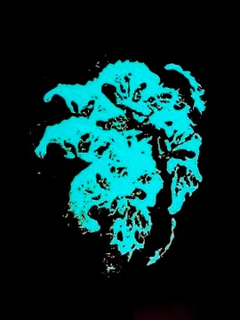 Isolated colour splashes on black background. Stock Photos