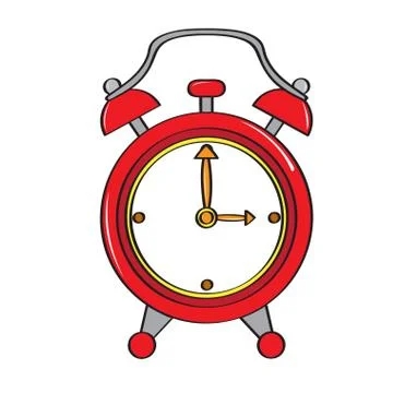 Isolated comic alarm clock icon Stock Illustration