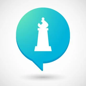 Isolated comic balloon with a bishop    chess figure Stock Illustration