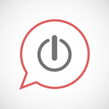 Isolated comic balloon with an off button 스톡 일러스트