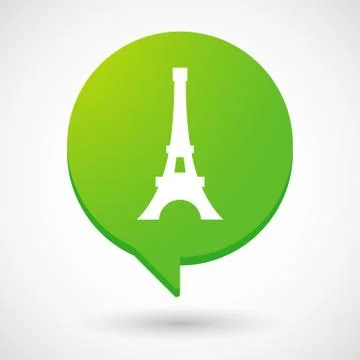 Isolated comic balloon with   the Eiffel tower Illustrazione stock