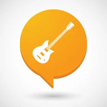 Isolated comic balloon with  an electric guitar 스톡 일러스트