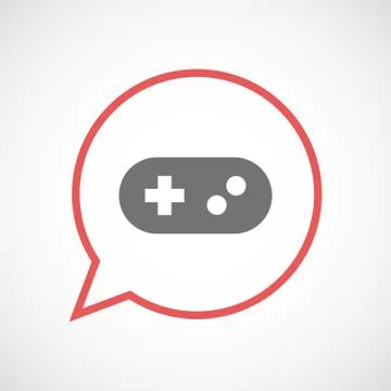 Isolated comic balloon with a game pad Stock Illustration