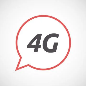Isolated comic balloon icon with    the text 4G Stock Illustration
