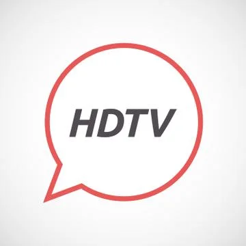 Isolated comic balloon icon with    the text HDTV Stock Illustration