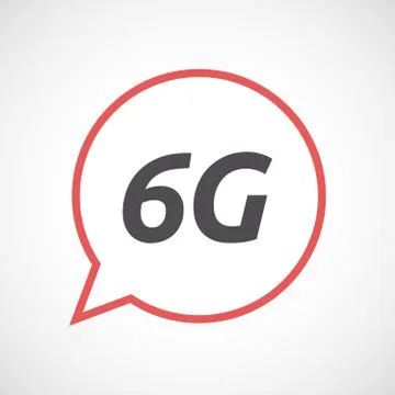 Isolated comic balloon icon with    the text 6G Stock Illustration
