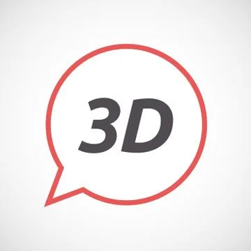 Isolated comic balloon icon with    the text 3D Illustrazione stock
