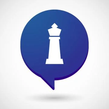 Isolated comic balloon with a  king   chess figure Stock Illustration