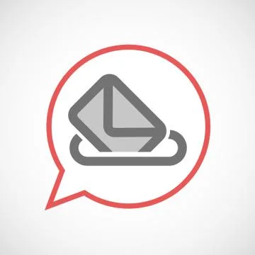 Isolated comic balloon line art icon with  a ballot box Stock Illustration