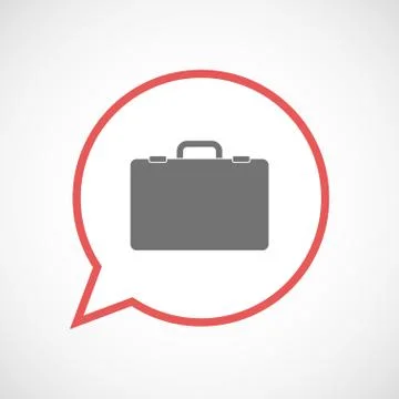 Isolated comic balloon line art icon with  a briefcase Stock Illustration