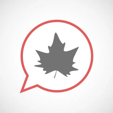 Isolated comic balloon line art icon with an autumn leaf tree 스톡 일러스트