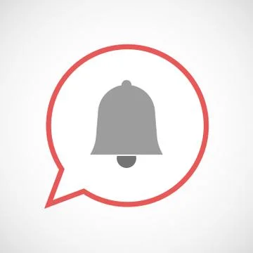 Isolated comic balloon line art icon with a bell Stock Illustration