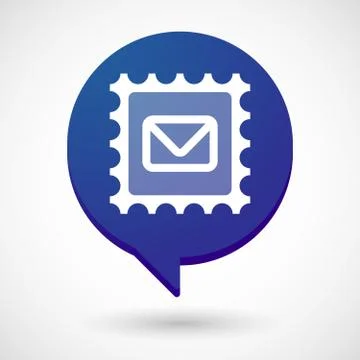 Isolated comic balloon with  a mail stamp sign Illustrazione stock