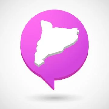 Isolated comic balloon with  the map of Catalonia Stock Illustration