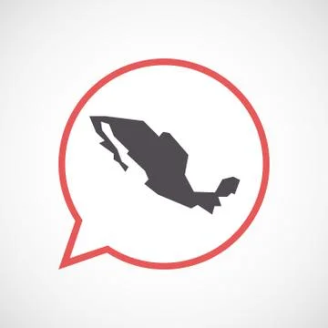 Isolated comic balloon with  a map of Mexico Stock Illustration